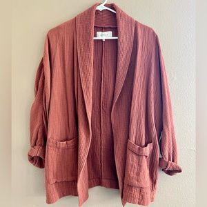 Clay red linen blazer from The Great